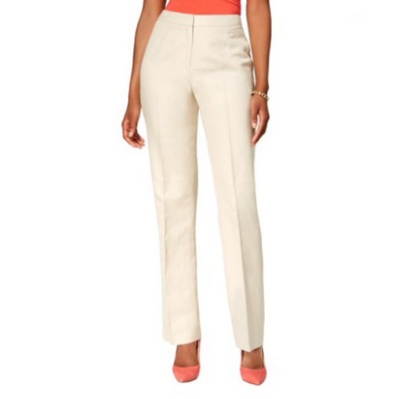 Kasper Pants - NEW Kasper Women's Straight-Leg Pants Flax